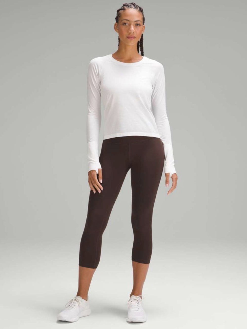 Lululemon wunder train High rise crop 23” espresso size 2 like new
